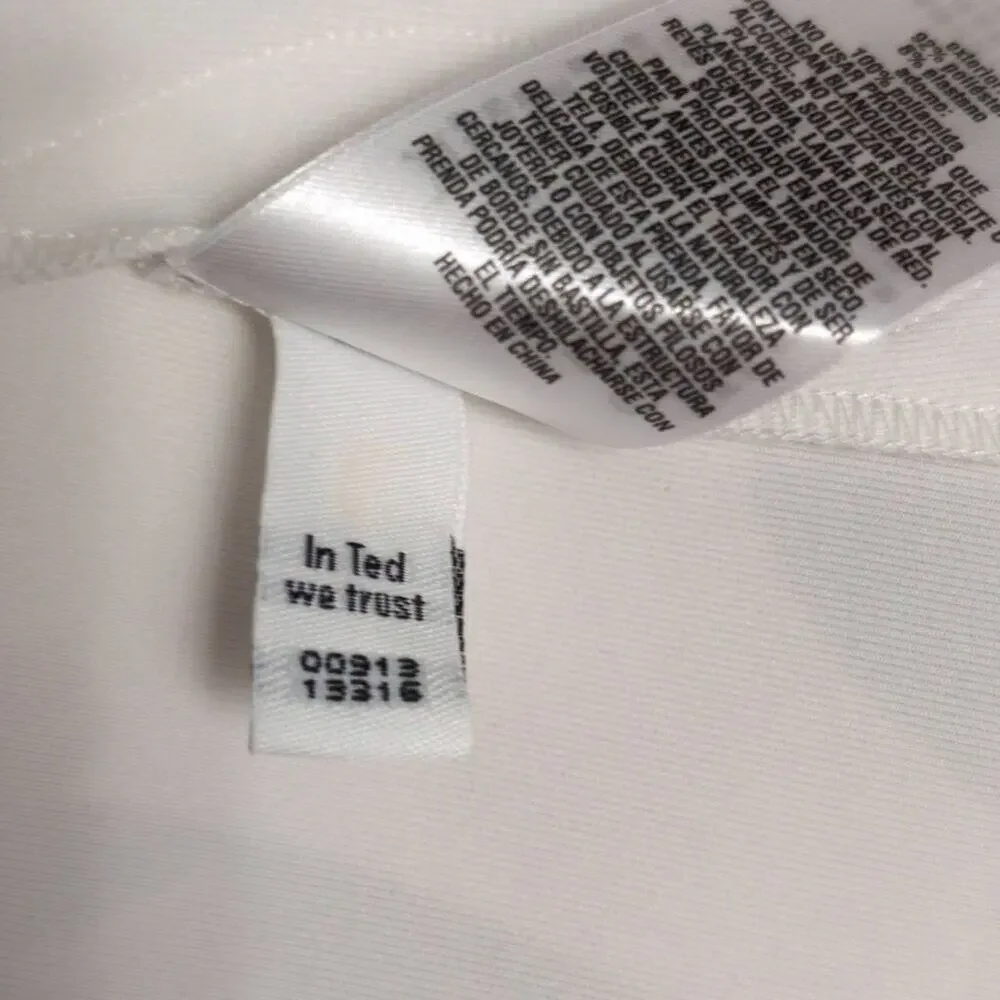 TED BAKER Caprila Bloom Scalloped Dress White Pink Blue Floral A Line Shift 4 (U - Picture 8 of 10